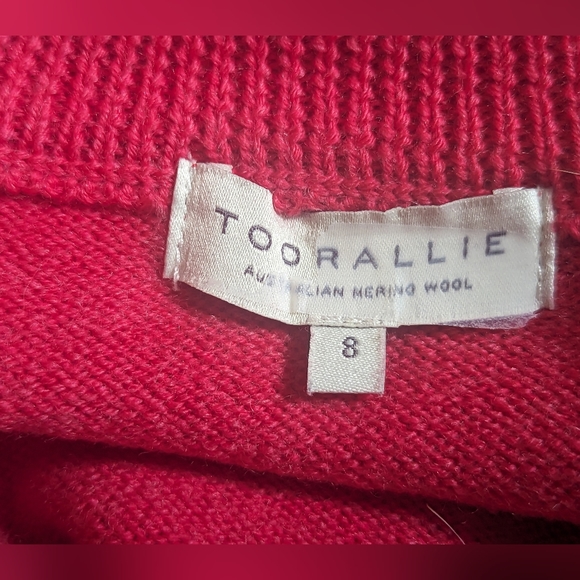 Toorallie 100% Merino Wool Cardigan Jumper, Size 6 8 S Pink Vintage - Picture 4 of 6